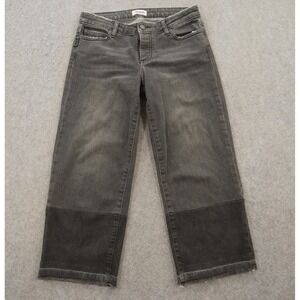 Zadig & Voltaire Jeans Womens 25 Black Crop Boot Raw Hem Denim Mid Rise Button